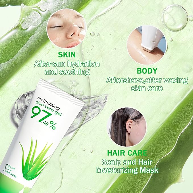 16PCS Mini Aloe Vera Gel for Face & Body, Lightweight Moisturizing Travel Size Aloe Vera Lotion Bulk Skincare, Hydrating Long Lasting Refreshing Daily Moisturizer for All Skin Types