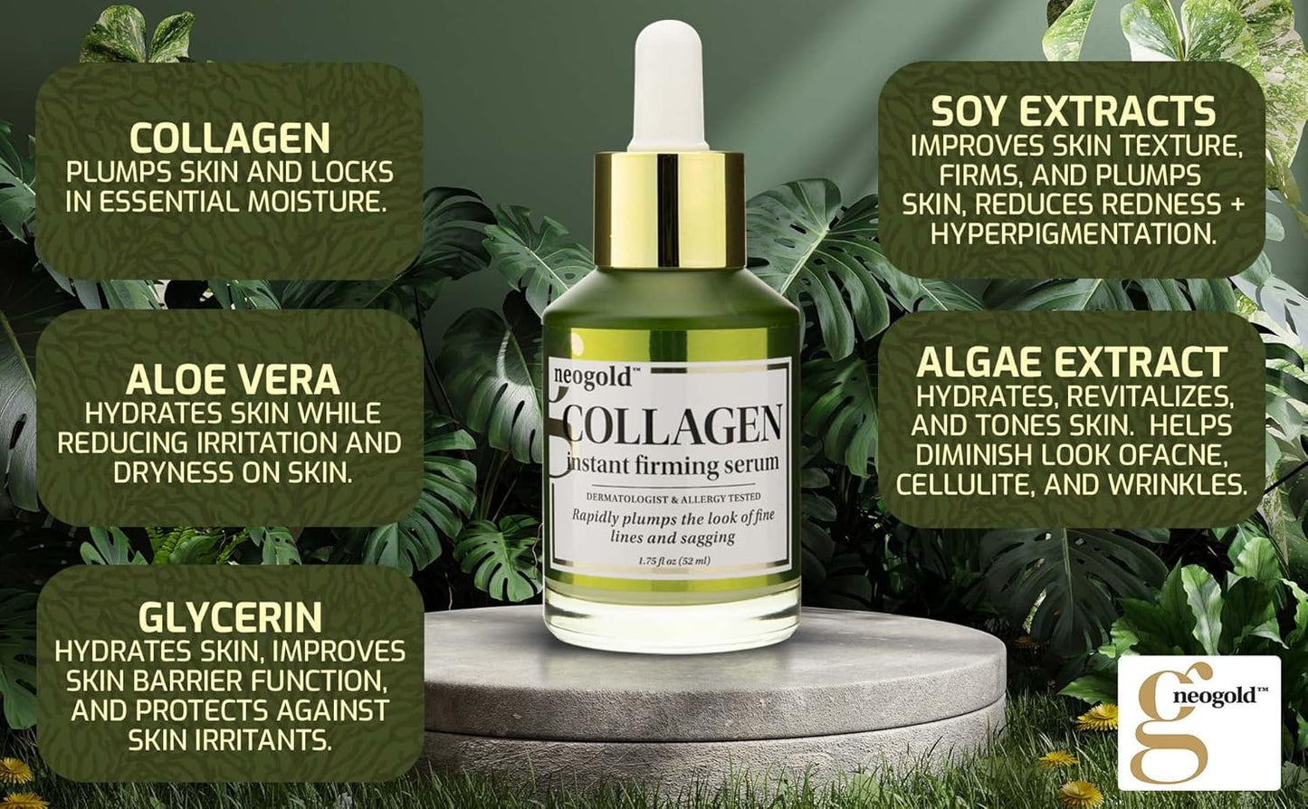 Collagen Serum for Face - Plump and Firm Skin, Natural Ingredients, Non-Greasy, Fast Absorbing
