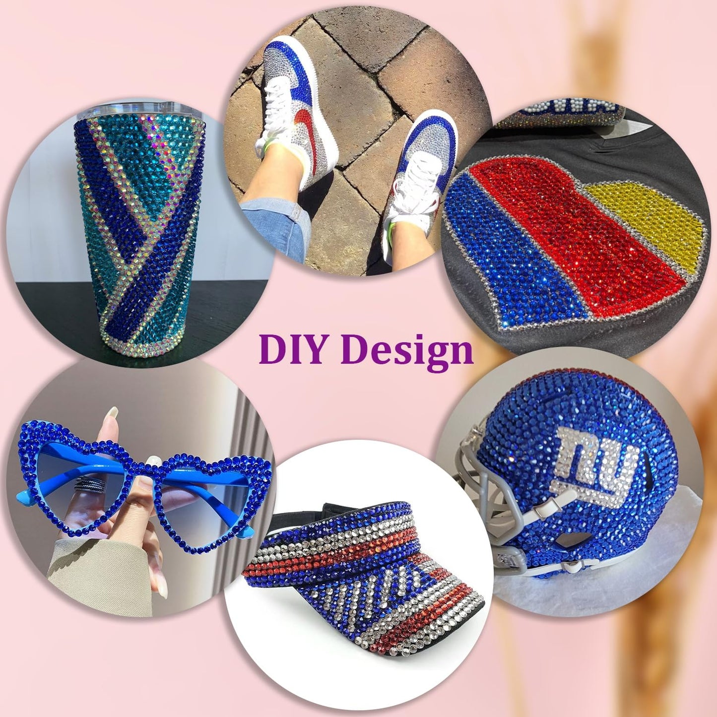 30000Pcs Resin Rhinestones for Bedazzling with Tweezers, Royal Blue Rhinestones for Crafting with B7000 Jewelry Glue for DIY Crafts Clothing Tumblers Shoes Fabric Nail Art