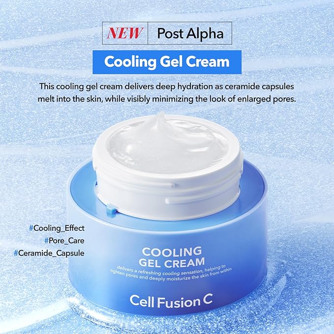 Cell Fusion C Cooling Gel Cream, Face Moisturizer with Ceramide Capsules, Lightweight Hydration, Skin Cooling & Pore Tightening, 50ml / 1.69 fl.oz.