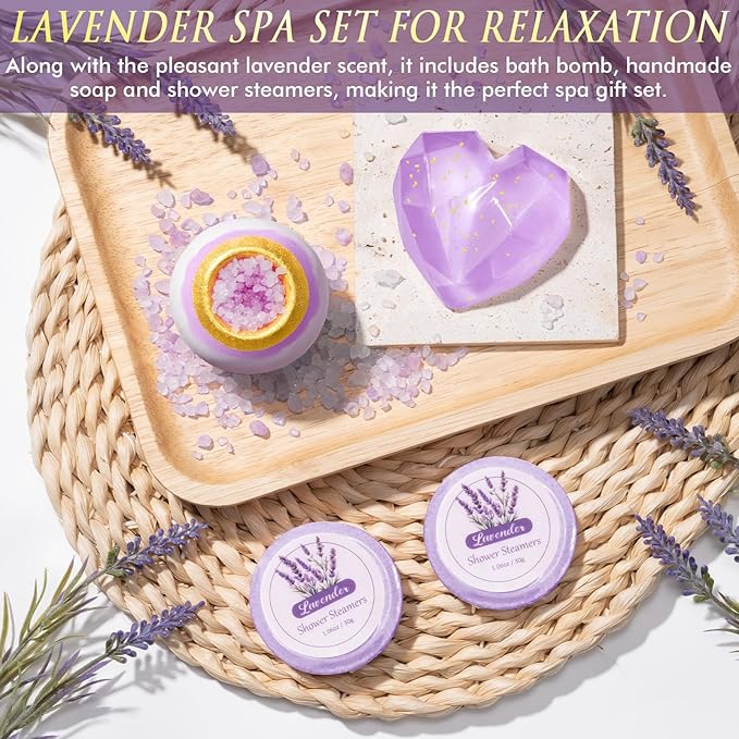 Birthday Gifts for Women, Self Care Gifts Get Well Soon Gifts Basket for Women Lavender Relaxing Spa Gifts Care Package w/ Blanket Unique Mothers Day Gifts for Mom Her Wife Girlfriend Friend Sister