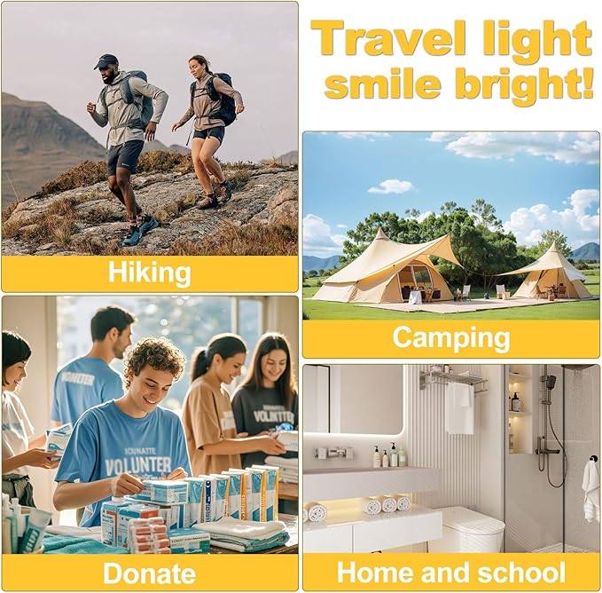 Disposable Toothbrushes with Toothpaste Individually Wrapped 5 Colors Bulk Toothbrush and Toothpaste 10g for Homeless,Shelter,Air Bnb/Hotel/Guest Apartment (50)