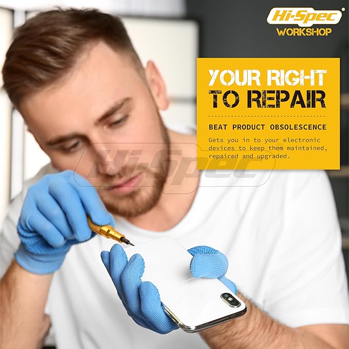 Hi-Spec 39pc Electronics Repair & Opening Tool Kit Set for Laptops, Phones, Devices, Computer & Gaming Accessories. Precision Small Screwdrivers with Pentalobe Bits for iPhones & MacBooks