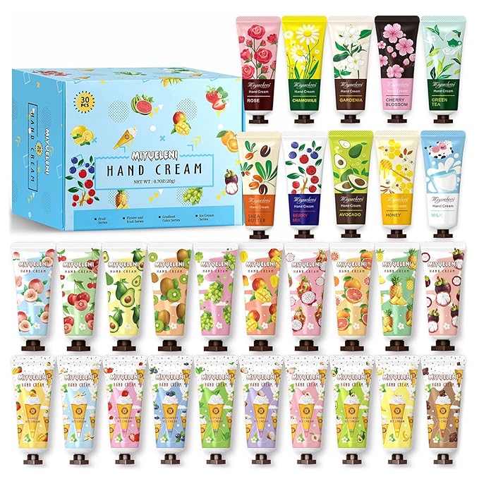 30 Pack Hand Cream Gift Set, Natural Plant Scents, Moisturizing Hand Lotion Travel Size, Gifts for Women, Birthday, Mother's Day, Valentine's Day, Christmas, Thank You Gifts