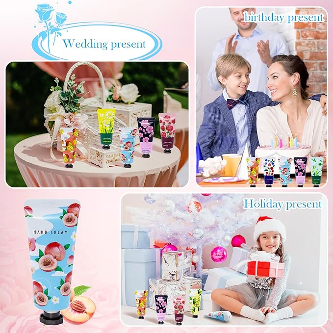 48 Pack Hand Cream for Women, Mini Hand Lotion Travel Size for Dry Cracked Care, Natural Plant Fragrance Moisturizer Gifts Set for Mother's Day, Teacher Appreciation and Bridesmaid Gifts