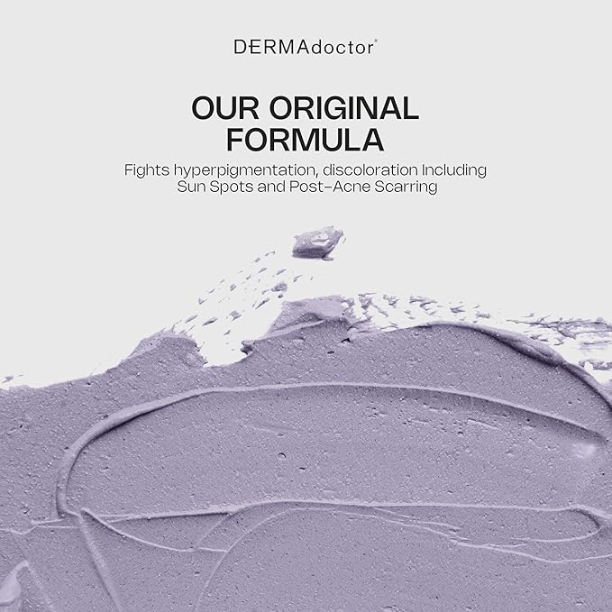 DERMAdoctor Clay Face Mask with Bentonite & Kaolin Clay + Vitamin C - Face Exfoliator, Pore Minimizer, Facial Detox, Facial Oil Remover, Illuminator, Acne Scar Mask for Faces - 15 Minutes - 1.69 oz
