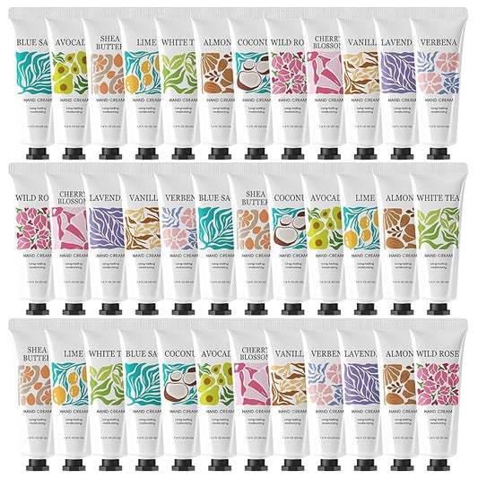 BODY & EARTH # LOVE 36 Pack Hand Cream Gift Set, Scented Hand Lotion for Dry Cracked Hands, Travel Size Lotion Mini Hand Lotion Bulk Gift Sets For Mother's Day Valentine's Day Christmas 36x1.0 oz