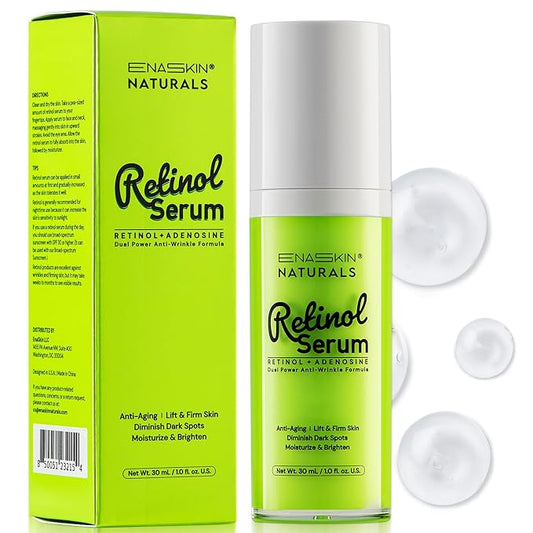 Anti-Wrinkle Retinol Serum for Face: Anti Aging Firming Skin Treatment with Hyaluronic Acid & Collagen - Deep Hydration Facial Care for Women Over 30，Daily & Night Use, 1.0 fl.oz