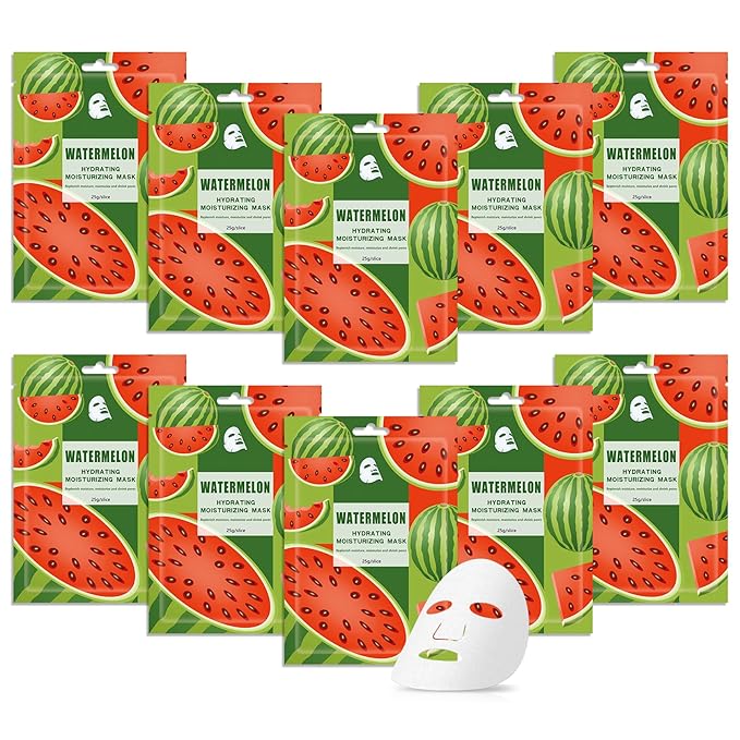 10 Pack Variety Facial Sheet Masks Skin Care Set, Hydrating Bulk Sheet Face Masks Skincare Gifts Set for Women Men, Long Lasting Moisturizing Face Mask Skincare for All Skin Type（A2)