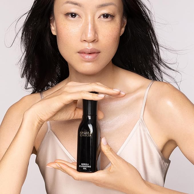 Angela Caglia Neroli Cleansing Oil - Makeup Remover & Face Cleanser with Lipid-Lock Technology - Organic Moringa, Marula, Black Currant & Neroli Oils - Soothing Hydration & Barrier Support