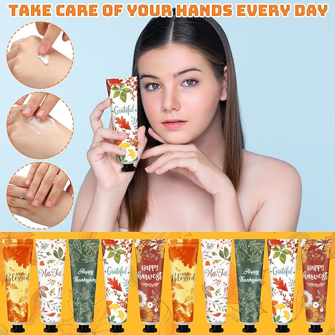 20 Pcs Fall Hand Lotion Bulk Gifts for Women Maple Leaves Hand Cream Gift Natural Botanical Fragrance Lotion for Chapped Hands 30ml Mini Travel Working Autumn Thanksgiving Party Supplies