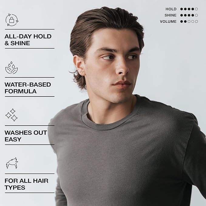 CRVFT Gel Pomade 4oz | High Shine/Medium Hold | Water Based/Water Soluble | Ideal For Short/Medium Thin/Thick Hair | For A Clean Cut Look | Men’s Styling Product [Clear], Stylist Approved [Scented]
