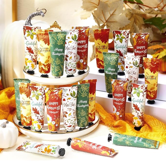 100 Pcs Fall Hand Lotion Bulk Gifts for Women Maple Leaves Hand Cream Gift Natural Botanical Fragrance Lotion for Chapped Hands 30ml Mini Travel Working Autumn Thanksgiving Party Supplies