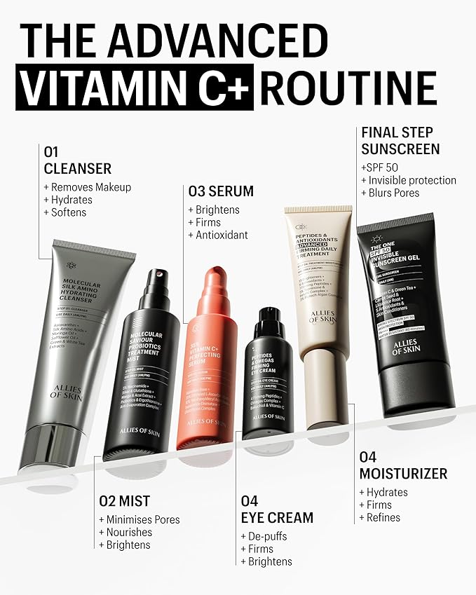 Allies of Skin 35% Vitamin C Extra Strength Serum | Waterless Professional Grade Face Serum with Niacinamide | Highly Concentrated Formula to Plump & Firm Skin | Hydrating Anti-Aging Skincare | 1 oz