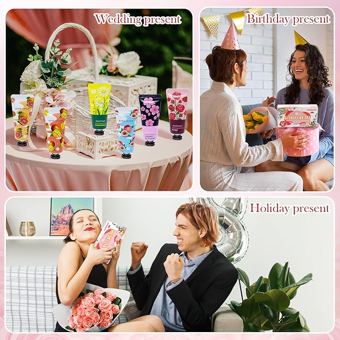 24 Pack Hand Cream Gift Set for Women, Mini Hand Lotion Travel Size in Bulk for Dry Cracked Hands, Natural Plant Fragrance Moisturizer Lotion for Mother, Teacher Appreciation and Bridesmaid Present