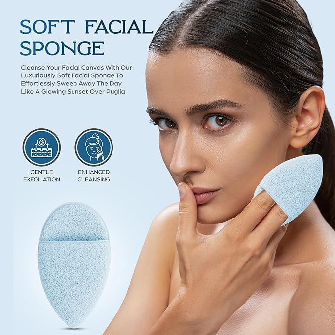 Bella Ciao 3-in-1 Skin Care Set for Women, Skin Care Set for Teen Girls, Contains: Shower Mirror, Ice Roller Facial Massager, Makeup Removal Sponge, Great Gift for Women, Girls