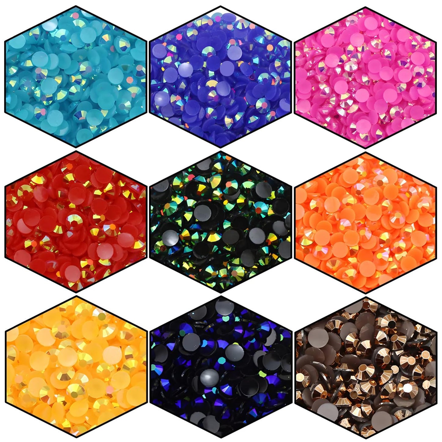 4500 Pcs SS12 3mm AB Flatback Rhinestones for Nails Art Crafts Glitter Round Shine Gems Crystals DIY Clothes Shoes （Black-Bottom Sapphire AB）