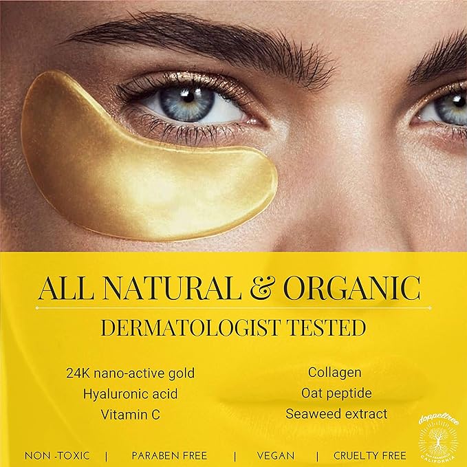 Doppeltree Golden Self-care Bundle: Gold Face Mask + Gold Lip Mask + Gold Eye Mask