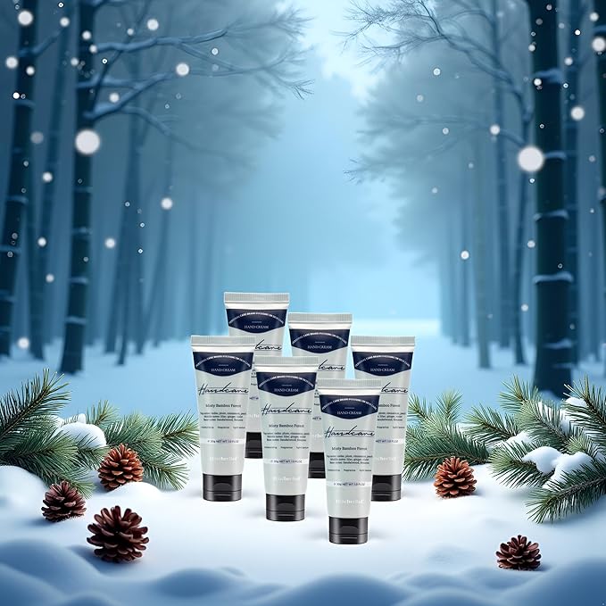 6 Pack Travel Size Hand Cream Set - 1 oz Moisturizing Lotion for Dry Cracked Hands, Misty Bamboo Forest Scented Hand Lotion Gift for Women, Nurses, Teachers, Bridesmaids Gifts