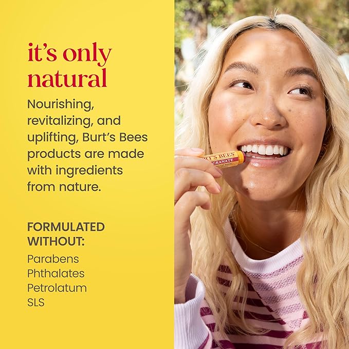 Burt's Bees Back to School Gift Ideas, Tips and Toes Kit, 6 Travel Size Products - Pomegranate Moisturizing Lip Balm, 2 Hand Creams, Foot Cream, Cuticle Cream, and Hand Salve