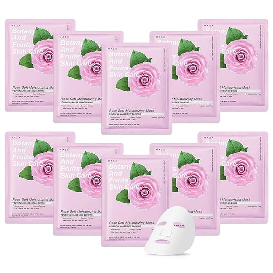 10 Pack Variety Facial Sheet Masks Skin Care Set, Hydrating Bulk Sheet Face Masks Skincare Gifts Set for Women Men, Long Lasting Moisturizing Face Mask Skincare for All Skin Type（B2)