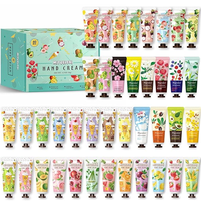 40 Pack Hand Cream Gifts Set, Natural Plant Scents, Moisturizing Hand Lotion Travel Size, Gifts for Women, Birthday, Mother's Day, Valentine's Day, Christmas, Thank You Gifts