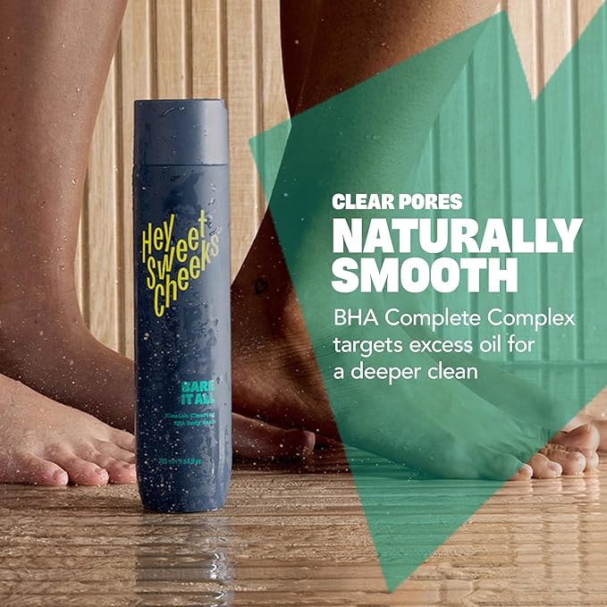 BHA Salicylic Acid Body Wash with Oat Milk, Blemish Body Wash for Back Blemishes, Bacne, Cleanser for Clear, Smooth Skin, Bare It All, 9.64 oz