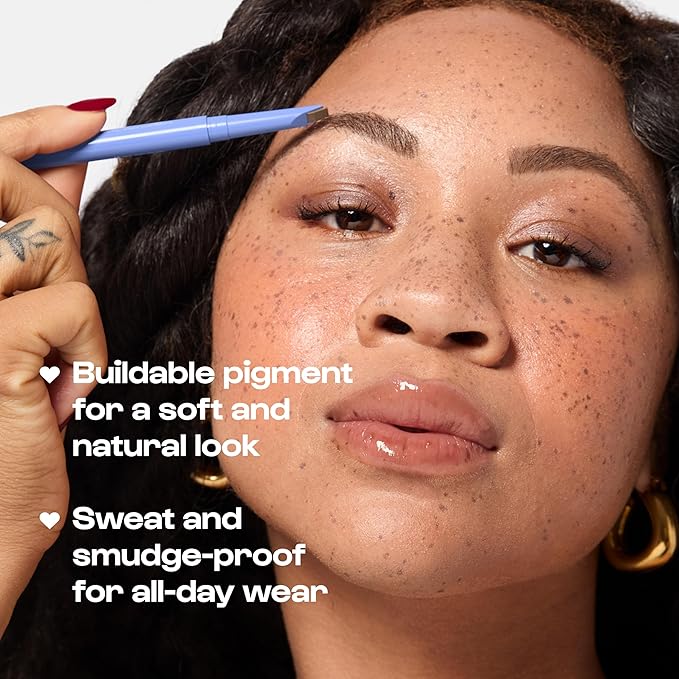 ALLEYOOP Swift Eyebrow All-In-1 Brow Definer with Built-In Sharpener & Spoolie Brush, Water & Smudge Resistant and Eyebrow Pencil for Women, Natural Matte Finish, Vegan, Cruelty-Free (Soft Brown)