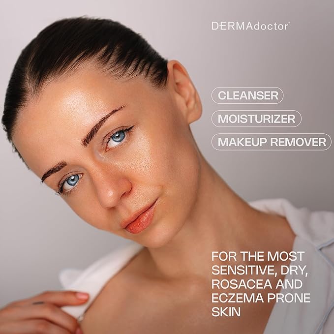 DERMAdoctor Jojoba Oil for Face Wash – Gentle Face Cleansing oil Makeup Remover for Sensitive Skin – Unscented Dermatologist Tested Hydrating Cleanser with Jojoba & Hibiscus Extract, 6.67 fl oz