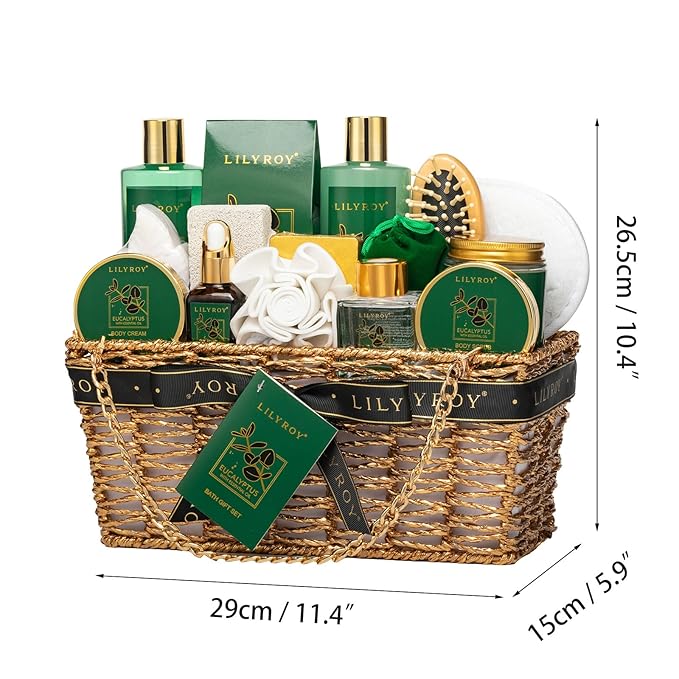 18-Piece Luxury Spa Gift Basket Set for Fathers Day Bath & Body Care Kit for Women & Men Perfect Gift for Christmas Mother's Day Birthday with Shower Gel & More Great for Holidays & Special Occasions