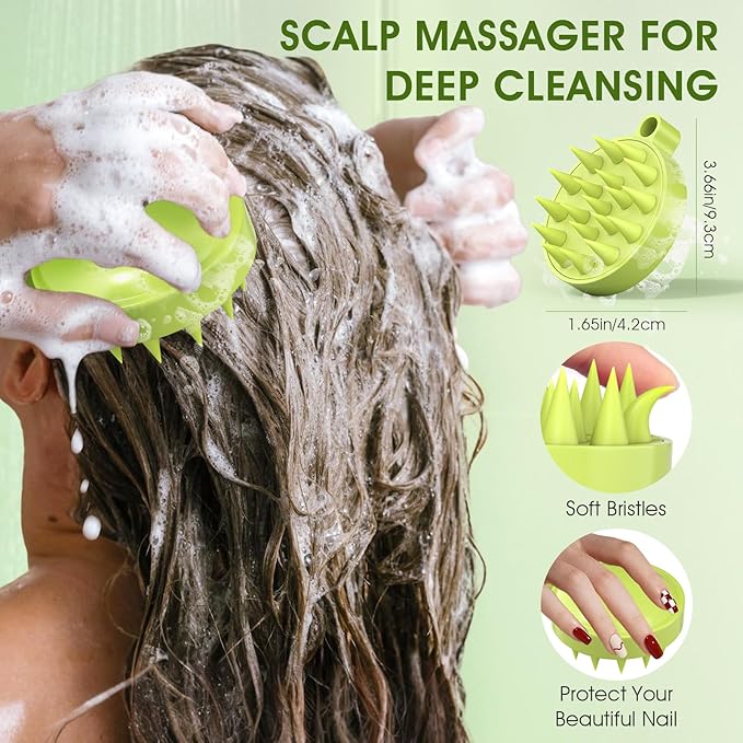 Apple Cider Scalp Scrub, 2-in-1 AHA & BHA Scalp Exfoliator Shampoo, Detox Treatment with Sea Salt, Clarify and Remove Build Up with Silicone Scalp Massager, 10.6oz/300g