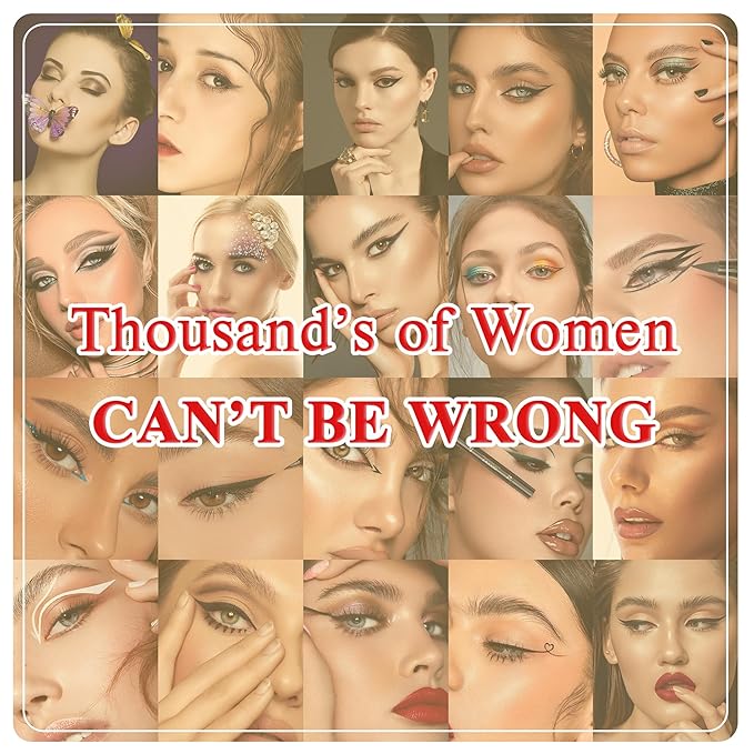 docolor Eyeliner Stamp Double-sided Liquid Winged Eye Liner Pen Waterproof Smudgeproof Long Lasting Wing Original Eyeliner Pen(2PCS,Black)