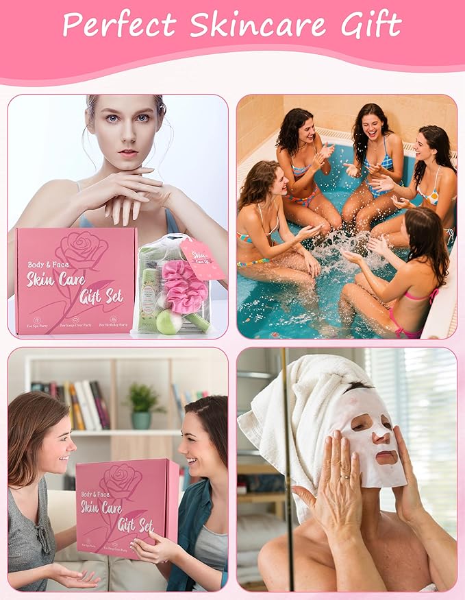 120PCS Spa Party Supplies for Girls, Include Facial Masks, Lip Mask, Under Eye Patches, Lip Balm, Foot Bath Bombs, Hand Cream, Compressed Towel, Hair Band, Sleepover Party Supplies for Girls