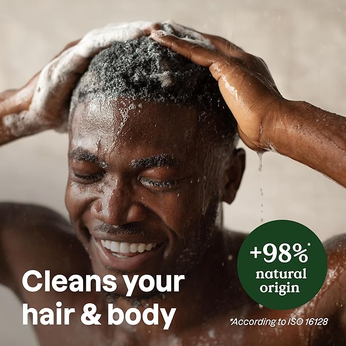 ATTITUDE 2-in-1 Body Wash and Hair Shampoo, EWG Verified Shower Gel, Dermatologically Tested, Made with Naturally Derived Ingredients, Vegan Personal Care, Bergamot and Ylang Ylang, 16 Fl Oz