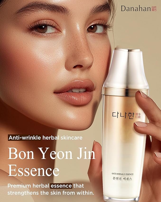 Bon Yeon Jin Korean Red Ginseng Face Essence Serum Gift Set - Anti-Aging Deep Hydration Nourishing Wrinkle Improvement with Ceramide Adenosine for Resilient Skin, 1.69 fl.oz.