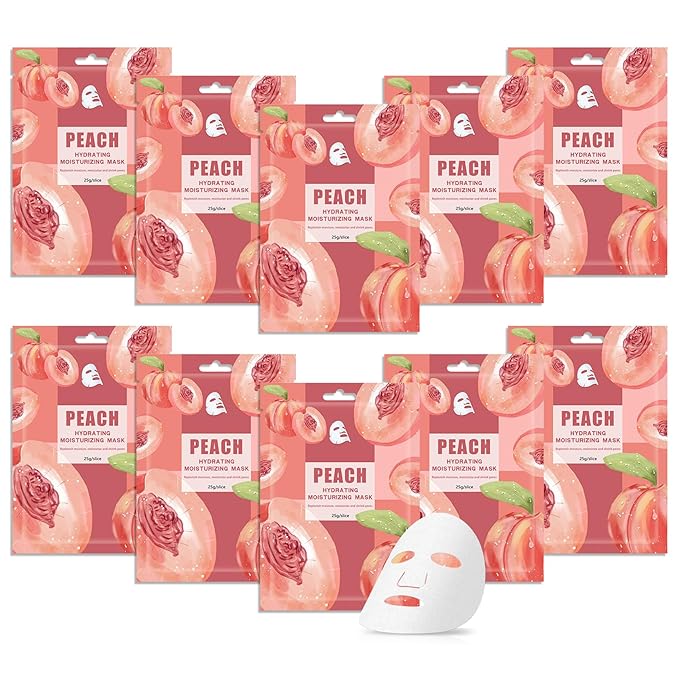 10 Pack Variety Facial Sheet Masks Skin Care Set, Hydrating Bulk Sheet Face Masks Skincare Gifts Set for Women Men, Long Lasting Moisturizing Face Mask Skincare for All Skin Type（A9)