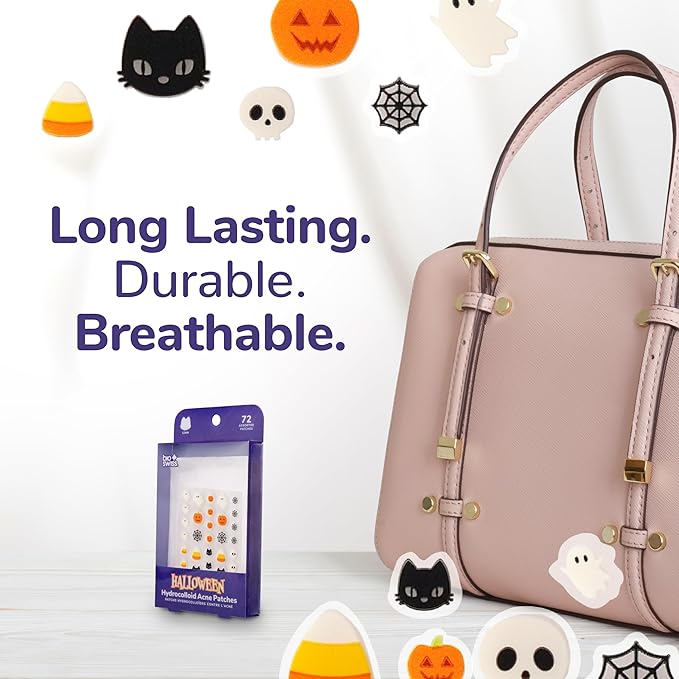 BioSwiss Halloween Pimple Patches, Hydrocolloid Acne Patch for Zits and Blemishes, Face and Skin Stickers, 72 Count