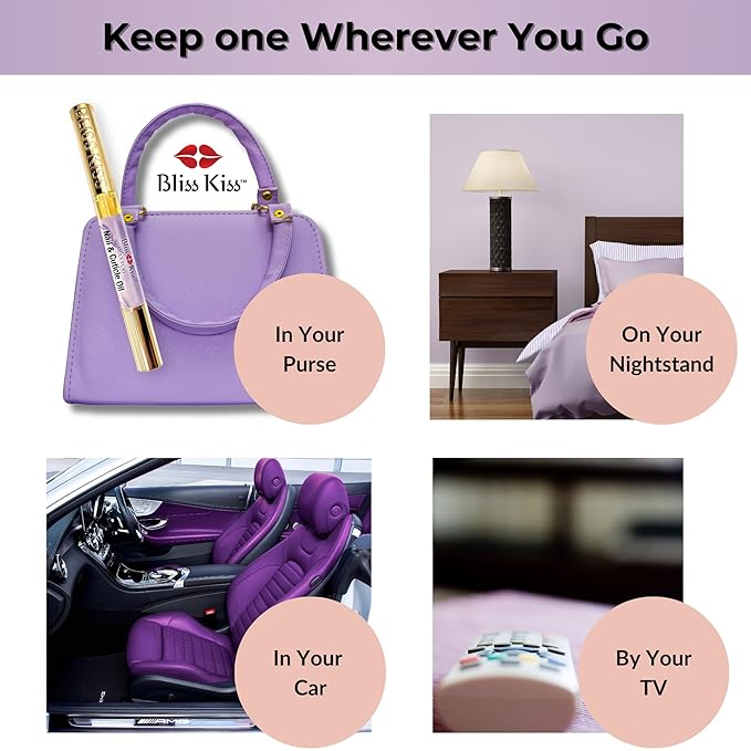 Bliss Kiss | 4 Lavender Vanilla | Oil Cuticle Pen w/Vitamin E & Jojoba⏤Nail Strengthener Nail Growth Serum for Brittle Peeling Breaking Thin Nails