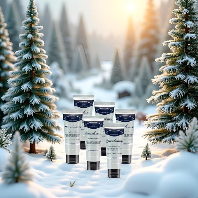 6 Pack Travel Size Hand Cream Set - 1 oz Moisturizing Lotion for Dry Cracked Hands, Misty Bamboo Forest Scented Hand Lotion Gift for Women, Nurses, Teachers, Bridesmaids Gifts