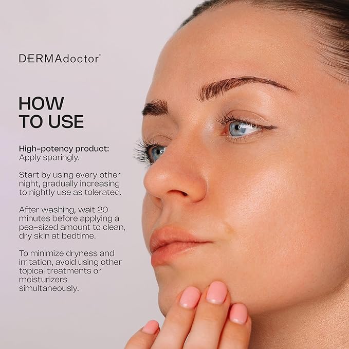 DERMAdoctor Retinol Cream for Face - Stable Vitamin C & E, Ferulic Acid Anti Aging Face Cream 1% Retinol Vitamin C Facial Moisturizer Night-Cream for Dullness, Discoloration, Fine Lines, & Wrinkles