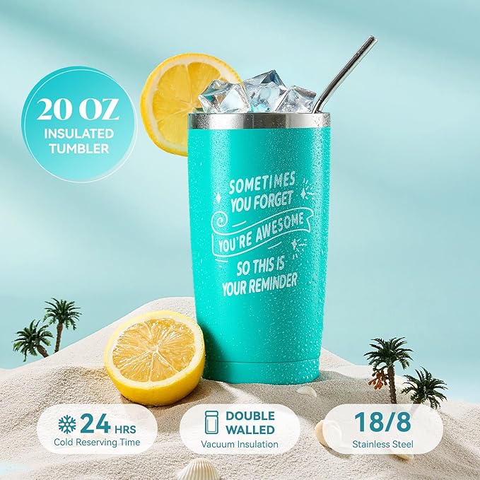 Briney 13Pcs Birthday Gifts for Women, Care Package for Women, Gift Basket, Unique Relaxing Ocean Themed Present for Mom Wife Sister Best Friend, Blue