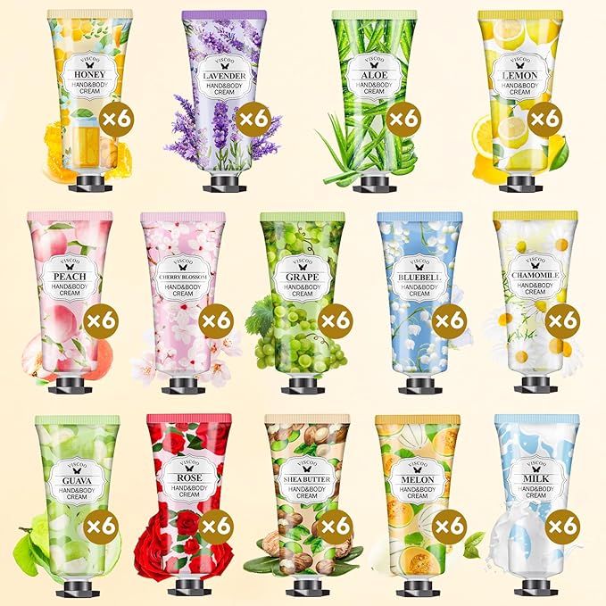 84 Pack Bulk Hand Cream Gifts Set for Women,End of Year Teacher Gifts,Teacher Appreciation Gifts,Graduation Gifts,Bridesmaid Gifts,Mom Gifts,Moisturizing Hand Lotion Travel Size Birthday Gifts