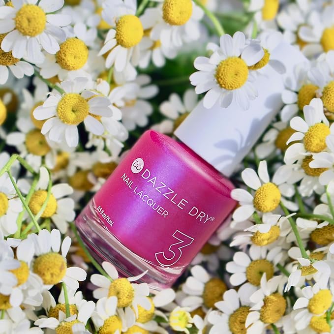 Dazzle Dry Mini Kit 4 Step System - Beloved - A bright hot pink shimmer with a subtle blue flash effect. Semi-sheer shimmer. (5 Piece Kit / 5 Manicures)