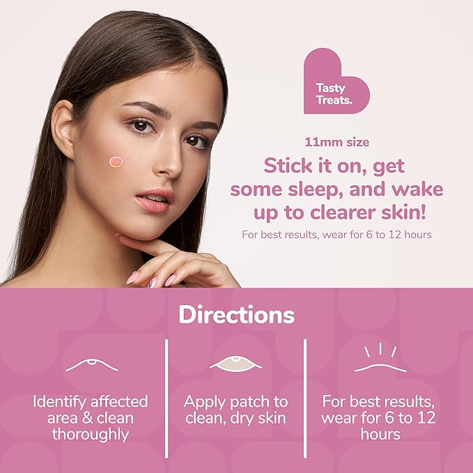 BioSwiss Tasty Treats Pimple Patches, Hydrocolloid Acne Patch for Zits and Blemishes, Face and Skin Stickers, 72 Count