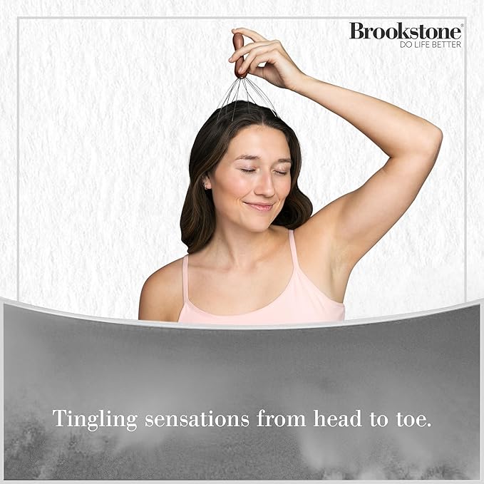 Brookstone Scalp Massager, Head Scratcher Massager Whisk, Relieve Tension and Stress in Your Head and Scalp