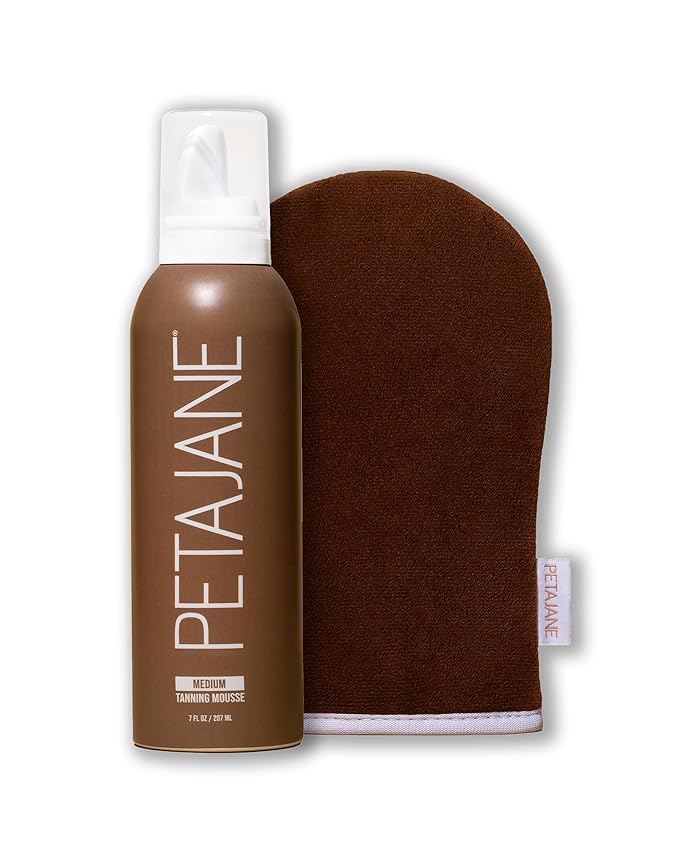 Bronzing Mitt and Medium Tanning Mousse - Made in the USA - Sunless Tanner for a Natural Glow