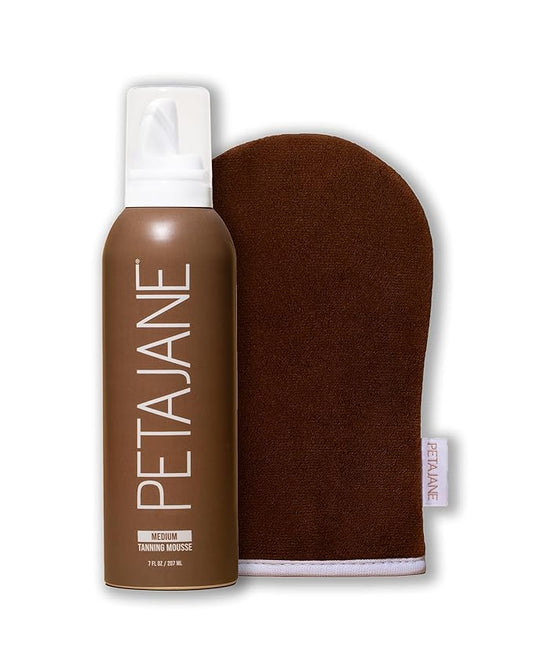 Bronzing Mitt and Medium Tanning Mousse - Made in the USA - Sunless Tanner for a Natural Glow