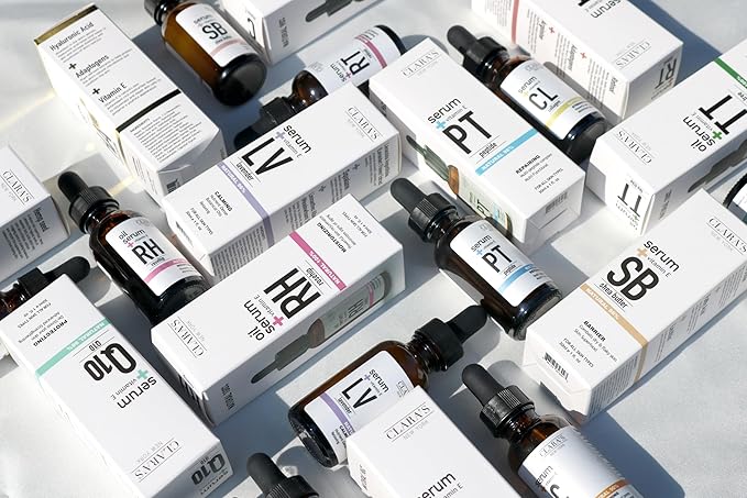 CLARA'S NEW YORK Glycolic Acid Facial Serum with Vitamin E for Exfoliating Smoothing Glowing Face Skin - Made in USA 30ml (1Fl/Oz) (Collagen)