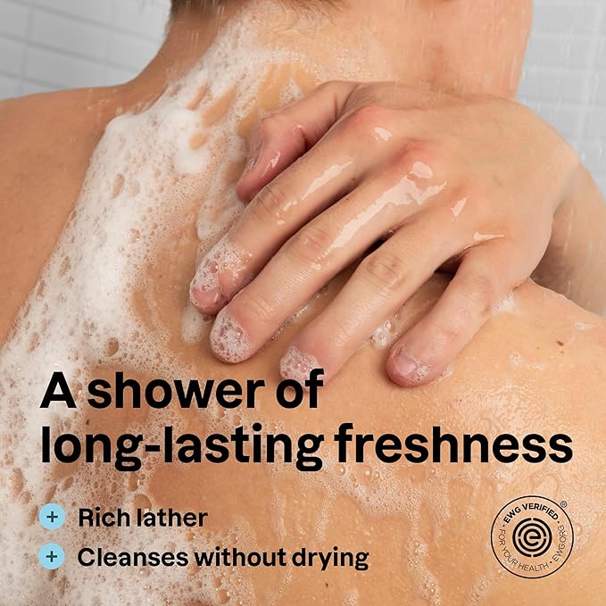 ATTITUDE Shower Gel Body Wash for Men, 98% Natural Origin Ingredients, Paraben & Phthalate Free, EWG Verified, Cleanses Without Drying, Eucalyptus & Sage, 14 Fl Oz (Pack of 3)