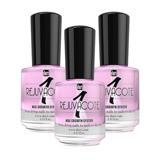 duri Rejuvacote 1 Nail Growth System - Original Maximum Strength Formula - Nail Strengthener and Nail Growth - Base and Top Coat - Pack of 3-0.45 fl. oz.